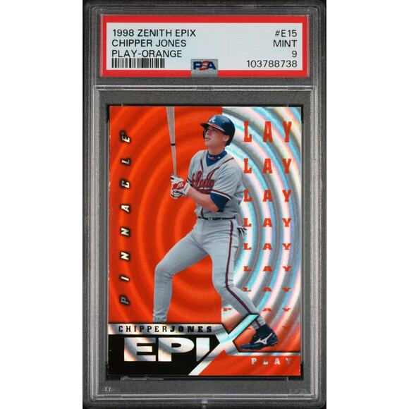 1998 Zenith Epix Play-Orange #E15 Chipper Jones PSA 9 Mint Atlanta Braves Pop 3 - Picture 1 of 3